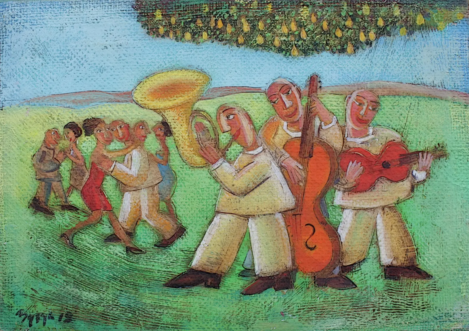 Celebration, oil on canvas painting by Roman Zuzuk