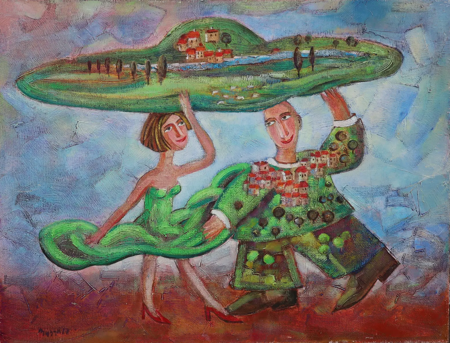 Country, oil on canvas painting by Roman Zuzuk