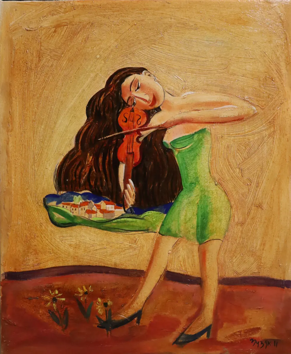 Melody, oil on canvas painting by Roman Zuzuk