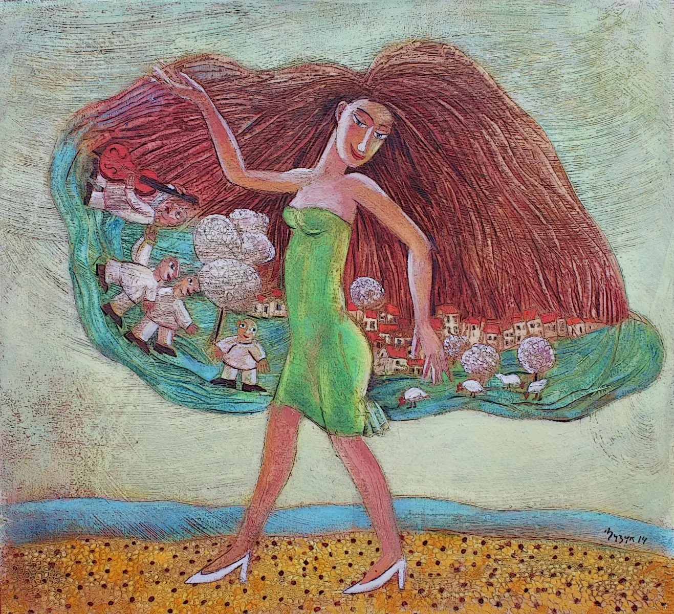 Prosperity, oil on canvas painting by Roman Zuzuk